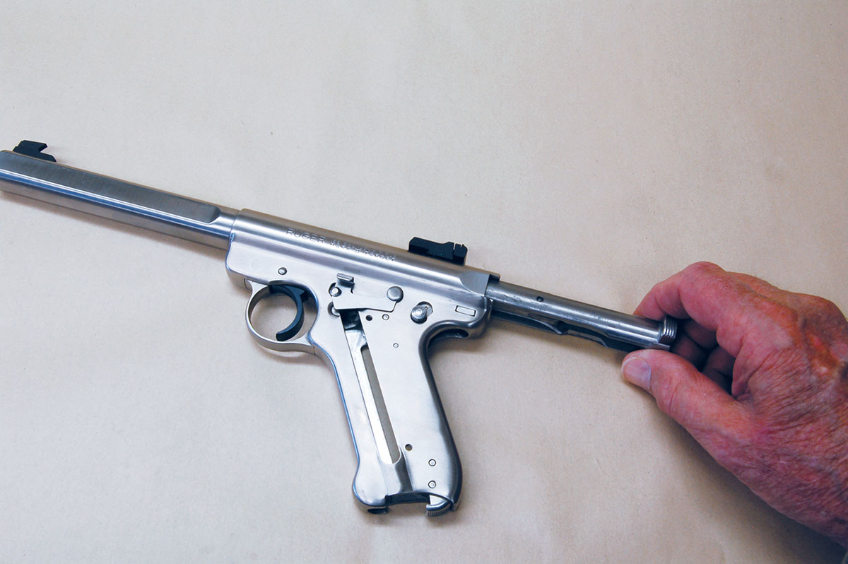 The breechbolt is now simply pulled out of the rear of the receiver.